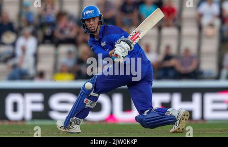 Southampton, Royaume-Uni. 02nd septembre 2022. Zac Crawley de London Spirit pendant le match des cent originaux de Manchester contre London Spirit Men au Ageas Bowl, Southampton, Royaume-Uni, 2nd septembre 2022 (photo de Ben Whitley/News Images) à Southampton, Royaume-Uni le 9/2/2022. (Photo de Ben Whitley/News Images/Sipa USA) crédit: SIPA USA/Alay Live News Banque D'Images