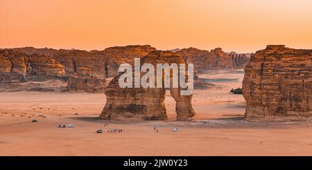 Le célèbre Elephant Rock à Al Ula, Arabie Saoudite. Banque D'Images