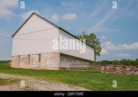 The Joseph Poffenberger Barn, champ de bataille national d'Antietam, Maryland États-Unis, Keedysville, Maryland Banque D'Images