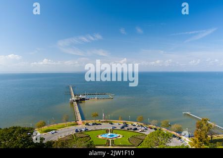 La jetée de Fairhope, Alabama, sur Mobile Bay Banque D'Images
