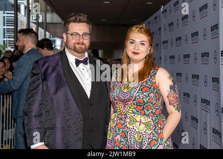 Toronto, Canada. 28th août 2022. Thomas Ridgewell au tapis rouge du Buffer Festival de 2022. Le Buffer Festival est le plus grand festival international de cinéma numérique. Organiser et célébrer les premières vidéo des créateurs numériques renommés d'aujourd'hui. (Photo de Shawn Goldberg/SOPA Images/Sipa USA) Credit: SIPA USA/Alay Live News Banque D'Images