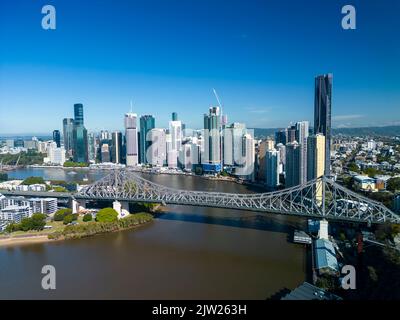 Vue aérienne de Brisbane en Australie en début de matinée Banque D'Images