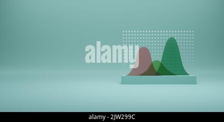 Graphique boursier design 3D rendu Banque D'Images