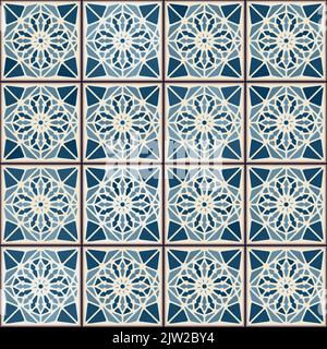 Carreaux de céramique vintage motif vectoriel Banque D'Images