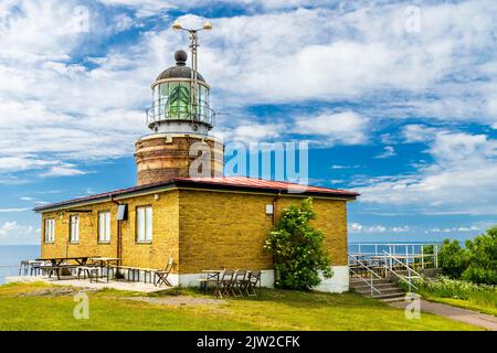 Phare dans la nature resere Kullaberg près de Moelle, Hoeganoeaes, Suède Banque D'Images