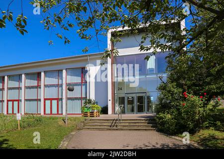 HAP Grieshaber Hall, bâtiment, architecture moderne, salle d'art, salle polyvalente, entrée, escaliers, Art et Sentier sensoriel Eningen unter Achalm Banque D'Images