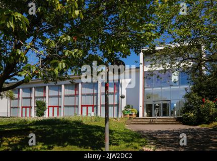 HAP Grieshaber Hall, bâtiment, architecture moderne, salle d'art, salle polyvalente, entrée, escaliers, Art et Sentier sensoriel Eningen unter Achalm Banque D'Images