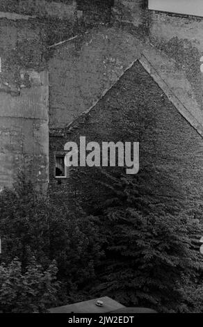 GDR, Berlin, 21. 05. 1987, pignon à Hackescher Markt (station de S-Bahn), plan des maisons détruites Banque D'Images