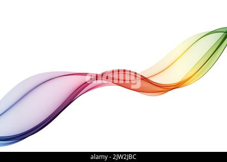 Lignes ondulées arc-en-ciel, flux de couleur transparent. Pour la conception de brochures, de sites Web et de prospectus. Onde de spectre. Couleur arc-en-ciel. Illustration de Vecteur