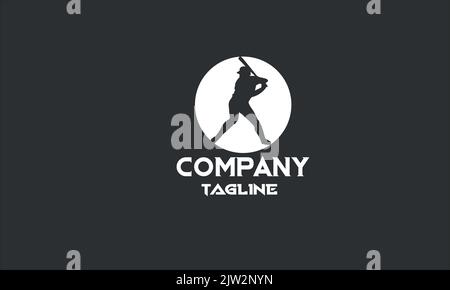 modèle minimal de logo de base-ball Illustration de Vecteur