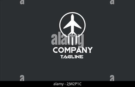 modèle minimal de logo d'avion Illustration de Vecteur