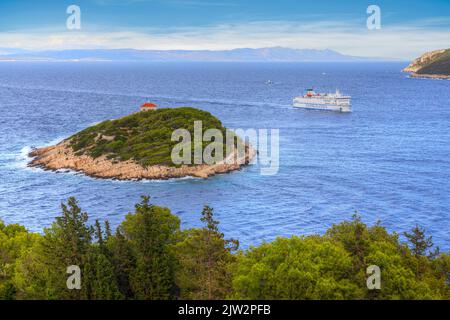 Fort George, Île de vis, Dalmatie, Croatie Banque D'Images