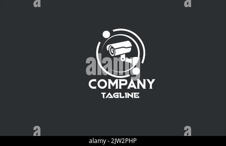 Modèle de logo de caméra CCTV minimale Illustration de Vecteur