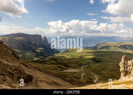 Vue du pic de Rosszahnscharte à Seiser Alm Banque D'Images