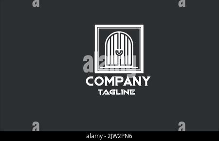 modèle de logo de porte minimal Illustration de Vecteur