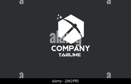 modèle minimal de logo de mineur numérique Illustration de Vecteur