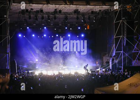 Prato, Italie. 02nd septembre 2022. SanGiovanni en concert pendant Sangiovanni, concert de musique de chanteur italien à prato, Italie, 02 septembre 2022 crédit: Agence de photo indépendante/Alamy Live News Banque D'Images