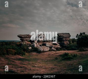 NT Brimham Rocks dans le North Yorkshire Banque D'Images