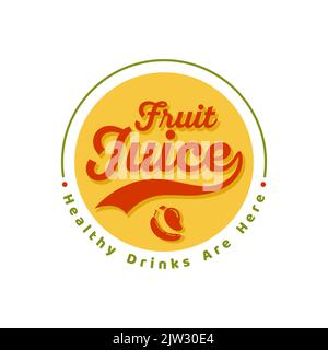 Jus de fruits frais logo Emblem Vector Design Illustration de Vecteur