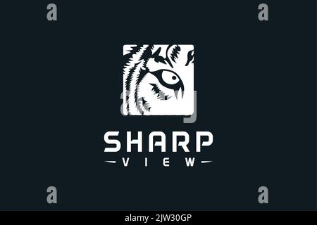 Logo Tiger Eye effet yeux vif effet vectoriel Illustration de Vecteur