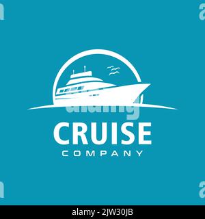 Logo bateau de croisière yacht silhouette vector design Illustration de Vecteur