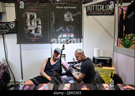 Londres, Royaume-Uni . 03rd septembre 2022. Le Big London Tattoo Show a eu lieu à Excel London, Londres, Royaume-Uni. - 3rd septembre 2022. Crédit : voir Li/Picture Capital/Alamy Live News Banque D'Images