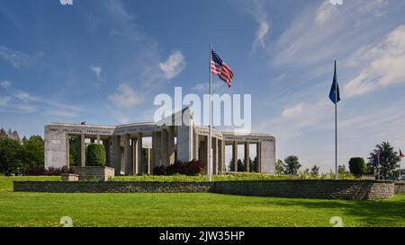 Bastogne, Luxembourg, Belgique - 17 JUILLET 2021 : bataille du monument des Bulges le célèbre monument Mardasson de la Seconde Guerre mondiale dans les Ardennes belges Banque D'Images