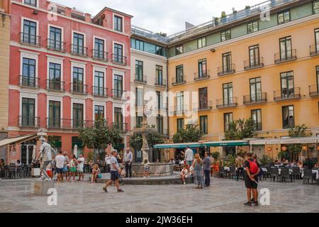 Plaza del Obispo, Palais épiscopal, El Palacio Episcopal, Palais épiscopal, ville de Malaga, Andalousie, Espagne. Banque D'Images