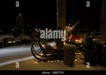 Décoration de Noël de l'hôtel spa Järvisydän, Rantasalmi, Finlande. Banque D'Images