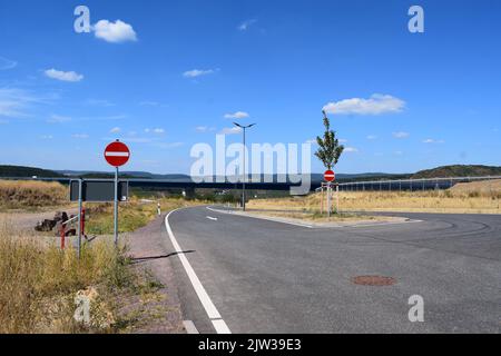 Hochmoselübergang, haut pont de la Moselle près de Zeltingen et Ürzig Banque D'Images