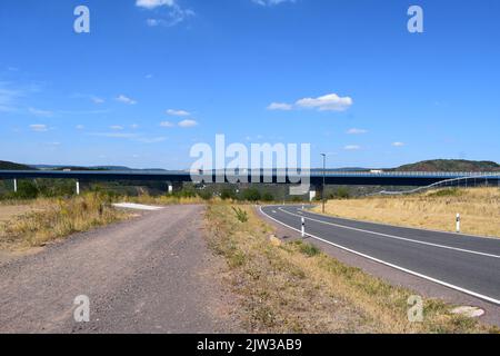 Hochmoselübergang, haut pont de la Moselle près de Zeltingen et Ürzig Banque D'Images