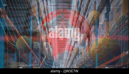 Image de diverses données et du monde entier sur l'entrepôt Banque D'Images