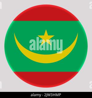 3D drapeau de Mauritanie sur un fond de cercle d'avatar. Banque D'Images