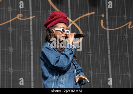 LITTLE SIMZ se déroule au festival Connect au Royal Highland Center d'Édimbourg le 28th août 2022 Banque D'Images