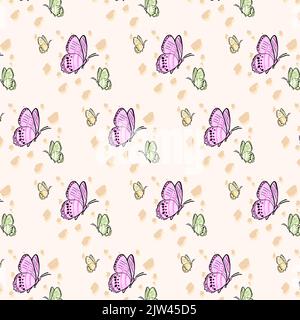 Papillon coloré joli motif vectoriel de fond Illustration de Vecteur