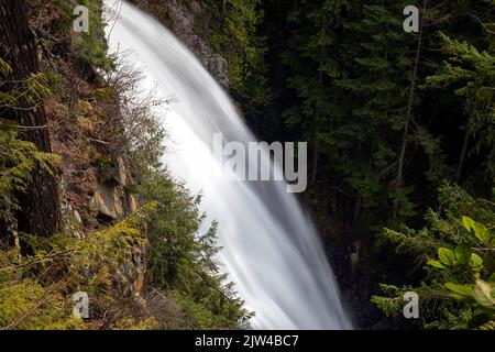 WA21955-00...WASHINGTON - Middle Wallace Falls au parc national de Wallace Falls. Banque D'Images