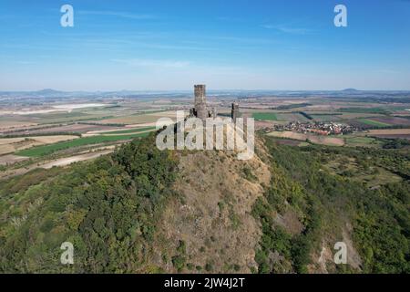 château de Kost, République tchèque, Europe, anciens remparts historiques du château, vue panoramique aérienne de la forteresse du 14th siècle, châteaux européens, voyage Banque D'Images