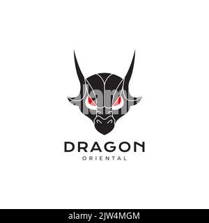 logo face angry dragon myth Illustration de Vecteur