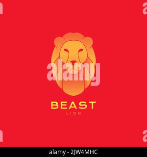 tête lion mane abstrait logo moderne Illustration de Vecteur