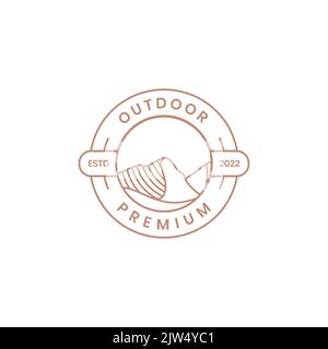 logo vintage desert mountain Illustration de Vecteur