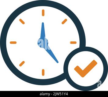 Icône heures, ponctualité, heure - fichier EPS vectoriel simple modifiable. Illustration de Vecteur