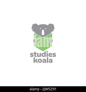 motif koala avec logo chapeau de remise de diplômes Illustration de Vecteur