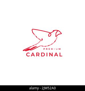 logo en forme d'oiseau cardinal à lignes continues Illustration de Vecteur