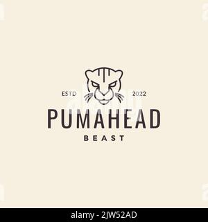 logo puma head hipster Illustration de Vecteur