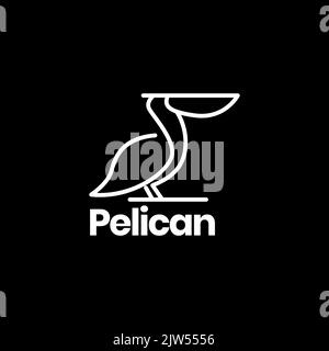 logo pelican lines art moderne Illustration de Vecteur