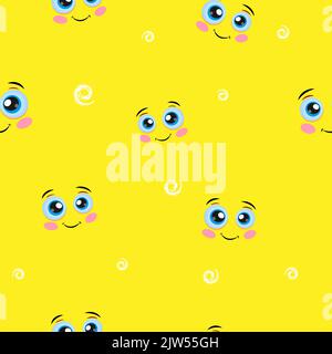 Motif visage souriant sans couture Illustration de Vecteur