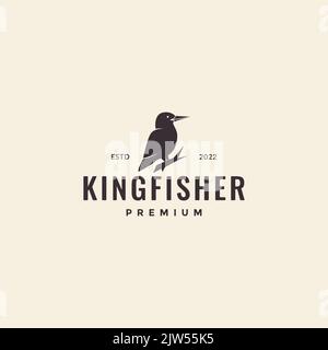 motif oiseau hipster kingfisher vintage Illustration de Vecteur