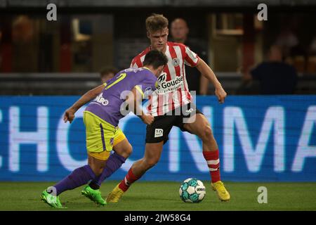 NaROTTERDAM - (LR), Daryl van MIEGHEM du FC Volendam, Vito van Crooij du Sparta Rotterdam lors du match hollandais entre Sparta Rotterdam et le FC Volendam au Sparta Stadium Het Kasteel sur 3 septembre 2022 à Rotterdam, aux pays-Bas. PNA JEROEN PUTMANS Banque D'Images