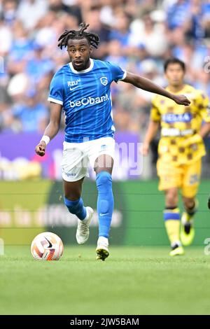 Mike Tresor Ndayishimiye de Genk photographié en action lors d'un match de football entre KRC Genk et STVV, samedi 03 septembre 2022 à Genk, le 7 e jour de la première division du championnat belge de la « Jupiler Pro League » 2022-2023. BELGA PHOTO JOHAN EYCKENS Banque D'Images