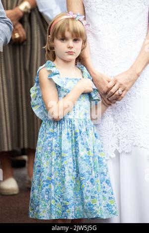 La princesse Gabriella de Monaco participe au pique-nique annuel de Monaco, sur 3 septembre 2022 à Monaco. Photo de David Niviere/ABACAPRESS.COM. Banque D'Images